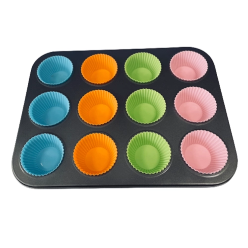 Forma blacha na babeczki do pieczenia muffinki foremki silikonowe 12 sztuk